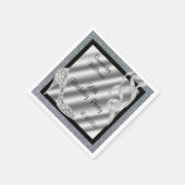 Zilveren Glittery Stiletto & Streamers 50ste verja Servet (Hoek)