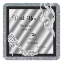 Zilveren Glittery Stiletto & Streamers