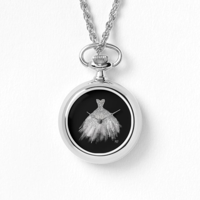 *~* Zilveren Glittler Trouwjurk Trouwjurk Horloge (Voorkant)
