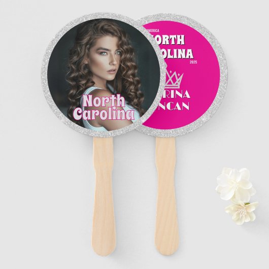 Zilveren Glitz Pageant Fan Waver 10-pack Handwaaier (Voorkant en achterkant)