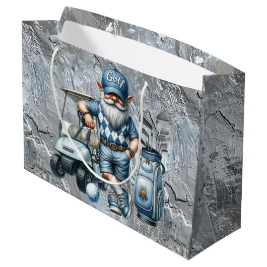 Zilveren Golf Elf Groot Cadeauzakje (Achterkant Gekanteld)