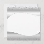 Zilveren golf glans glitter luxe bruidsdouche kaart (Achterkant)