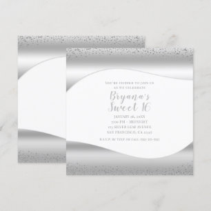 Zilveren golf glans glitter luxe glamour zoete 16 kaart