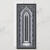 Zilveren Gotische Vampierkathedraal Save the Date Kaart (Achterkant)