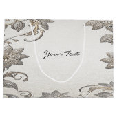 Zilveren Gouden Bloem Cadeaubag Groot Cadeauzakje (Achterkant)