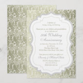 Zilveren Gouden Damast 50e Huwelijksjubileum Kaart (Voorkant / Achterkant)