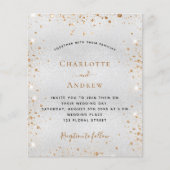 Zilveren gouden glinsterende budget bruiloft uitno flyer (Voorkant)