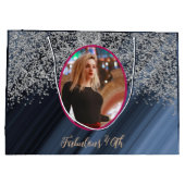 Zilveren & Gouden Glitter Rode Ballon & Foto Groot Cadeauzakje (Achterkant)