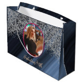 Zilveren & Gouden Glitter Rode Ballon & Foto Groot Cadeauzakje (Achterkant Gekanteld)