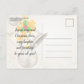 Zilveren Gouden Klokken en Baubles Kerstfeest Uitnodiging Briefkaart (Achterkant)