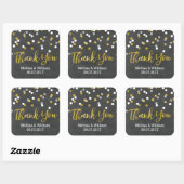 Zilveren Gouden Krijtbord Confetti Bruiloft Favor  Vierkante Sticker (Vel)