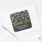 Zilveren Gouden Krijtbord Confetti Bruiloft Favor  Vierkante Sticker (Envelop)