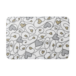 Zilveren & gouden krullende harten badmat