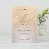 Zilveren gouden monogram initialen ombre glitter b kaart (Staand voorkant)