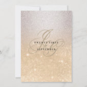 Zilveren gouden monogram initialen ombre glitter b kaart (Achterkant)