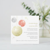 Zilveren Gouden Rode Kerstballen Bruiloft Kaart (Staand voorkant)