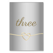 Zilveren Gouden Script Tafelnummer Bruiloft (Voorkant)