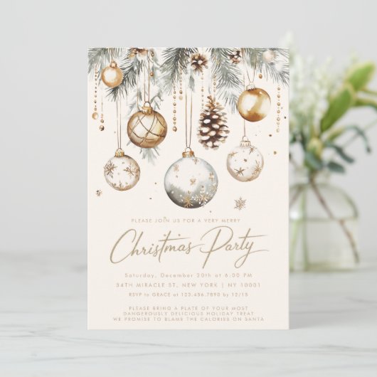 Zilveren Gouden Sieraden Kerstballen Kerstfeest Pa Kaart (Staand voorkant)