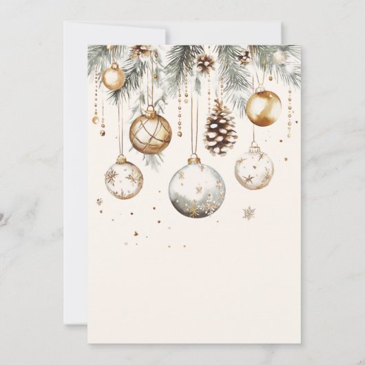 Zilveren Gouden Sieraden Kerstballen Kerstfeest Pa Kaart (Achterkant)