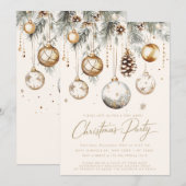 Zilveren Gouden Sieraden Kerstballen Kerstfeest Pa Kaart (Voorkant / Achterkant)