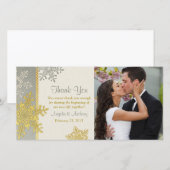 Zilveren gouden sneeuwvlok winter bruiloft dank u bedankkaart (Voorkant / Achterkant)