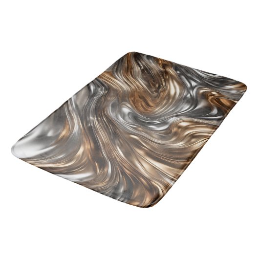 Zilveren & Gouden Stroom Moderne Badmat (Gekanteld)