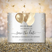 Zilveren gouden verjaardagsballonnen save the date