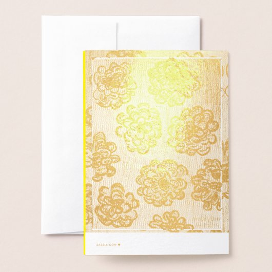 Zilveren goudsbloemen folie kaarten (Met envelop)