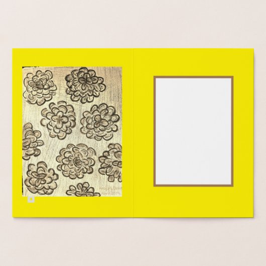 Zilveren goudsbloemen folie kaarten (Binnen)