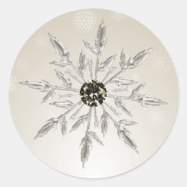 zilveren goudsneeuwvlokken wintertrouwstickers ronde sticker