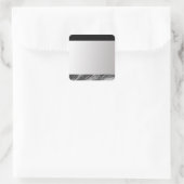 Zilveren Gradatie Blank Sjabloon, Blk & B/W Granie Vierkante Sticker (Tas)