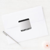 Zilveren Gradatie Blank Sjabloon, Blk & B/W Granie Vierkante Sticker (Envelop)