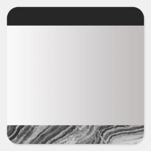 Zilveren Gradatie Blank Sjabloon, Blk & B/W Granie Vierkante Sticker
