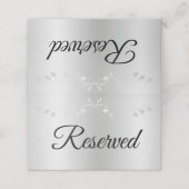 Zilveren Gradiënt Elegante Bloei Bruiloft Gereserv Plaatskaartje (Buitenkant ongevouwen)