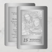 Zilveren Grens 25ste huwelijksverjaardag Kaart (Voorkant / Achterkant)