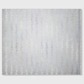 Zilveren Grijs Bloemen Girland Metallic Monochroma Cadeaupapier (Vlak)