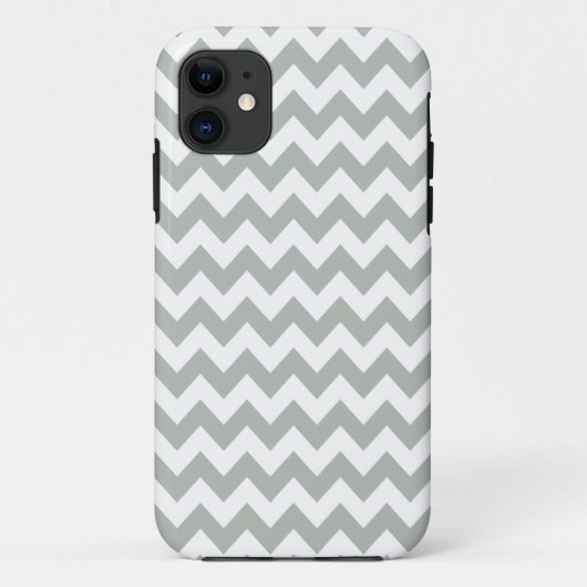 Zilveren Grijs Chevron iPhone 5/5S Hoesje (Achterkant)