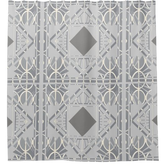 Zilveren Grijs Diamant Douchegordijn (Voorkant)