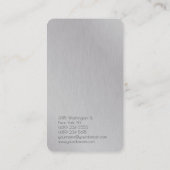 Zilveren Grijs Eenvoudig Duidelijk Trendy Consulta Visitekaartje (Achterkant)