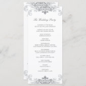 Zilveren Grijs Elegant Ironwork Bruiloft Rackcard Programmakaart (Voorkant / Achterkant)