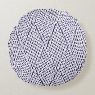 Zilveren Grijs Faux Diamond Breipatroon Rond Kussen