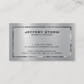 Zilveren Grijs Geborsteld Aluminium Textuur Visitekaartje (Achterkant)