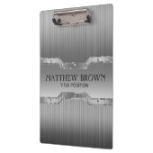 Zilveren Grijs Geborsteld Metaal Kijk Klembord (Links)