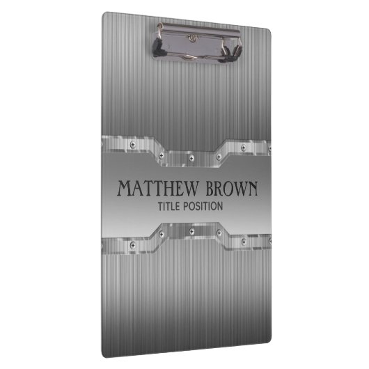 Zilveren Grijs Geborsteld Metaal Kijk Klembord (Rechts)