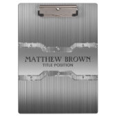 Zilveren Grijs Geborsteld Metaal Kijk Klembord (Voorkant)