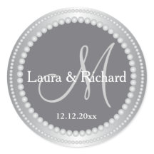 Zilveren Grijs Gepersonaliseerde Bruiloft Monogram