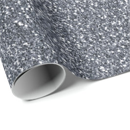Zilveren Grijs Grijs Glitter Delicate Witte Bruid Cadeaupapier