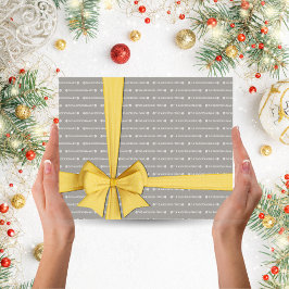 Zilveren Grijs Herhalende Naam Patroon Kerstcadeau Inpakpapier Vel