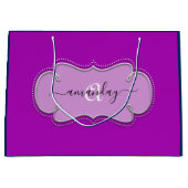 Zilveren Grijs Ingelijste Koninklijke Monogram Naa Groot Cadeauzakje (Voorkant)