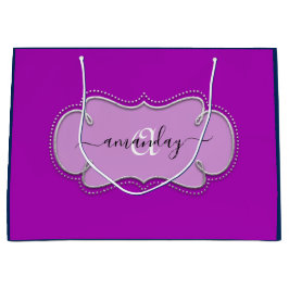 Zilveren Grijs Ingelijste Koninklijke Monogram Naa Groot Cadeauzakje